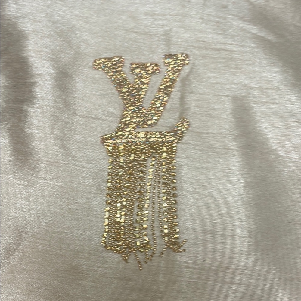 Gold Logo Rhinestones Patch with LV Initials